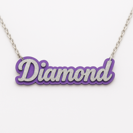 Custom Name Necklace "Diamond"